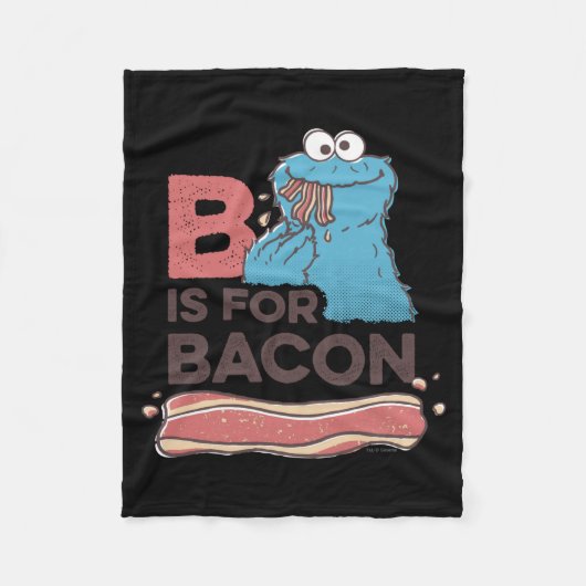 Cookie Monster B Is For Bacon  フリースブランケット (正面)