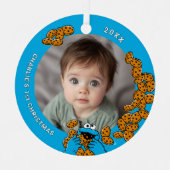 Cookie Monster Baby's 1st Christmas Photo Metal Or メタルオーナメント (正面)