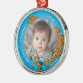Cookie Monster Baby's 1st Christmas Photo Metal Or メタルオーナメント (左)