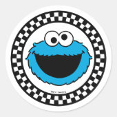Cookie Monster Checkered ラウンドシール (正面)