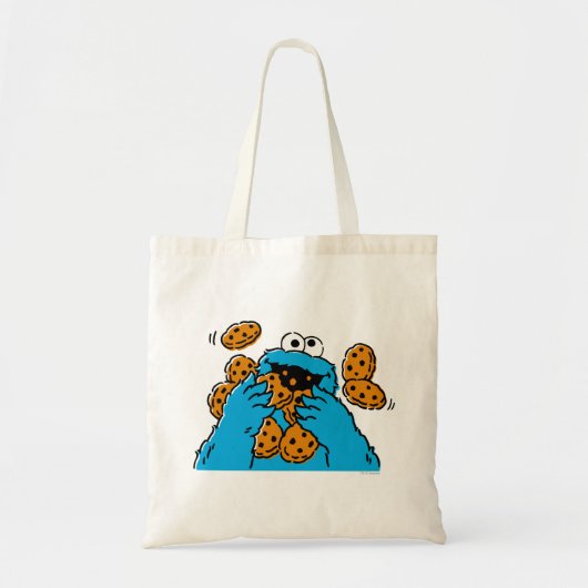Cookie Monster Eating All the Cookies トートバッグ (正面)