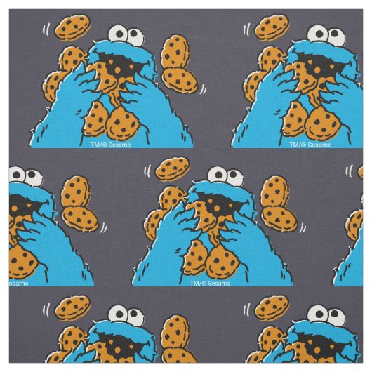 Cookie Monster Eating All the Cookies ファブリック (見本)