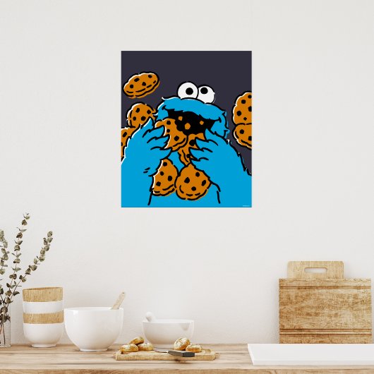 Cookie Monster Eating All the Cookies ポスター (キッチン)
