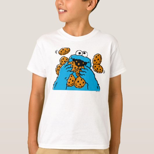 Cookie Monster Eating All the Cookies Tシャツ (正面)