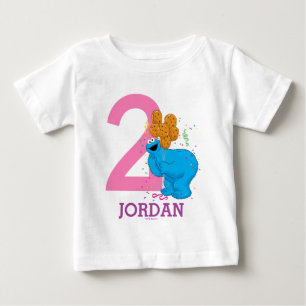 Cookie Monster Girls 誕生日 ベビーTシャツ