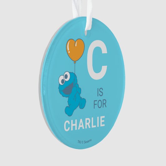 Cookie Monster Heart Balloon オーナメント (正面)