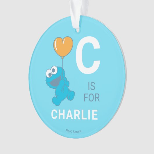 Cookie Monster Heart Balloon オーナメント (正面)