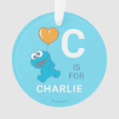 Cookie Monster Heart Balloon オーナメント (正面)