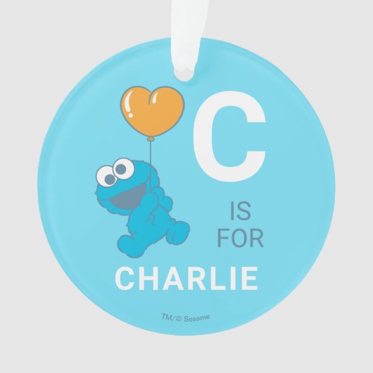 Cookie Monster Heart Balloon オーナメント (正面)