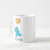 Cookie Monster Heart Balloon コーヒーマグカップ (正面左)