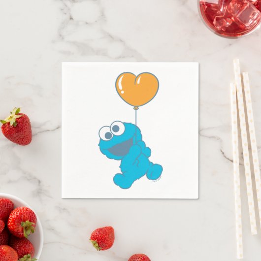 Cookie Monster Heart Balloon スタンダードカクテルナプキン (インサイチュ)