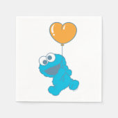 Cookie Monster Heart Balloon スタンダードカクテルナプキン (正面)
