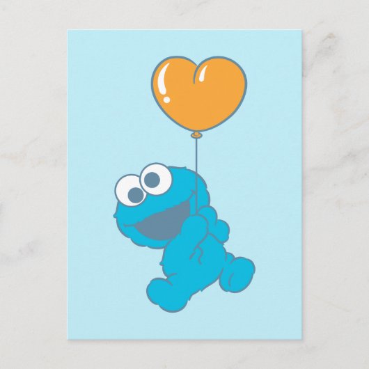 Cookie Monster Heart Balloon ポストカード (正面)