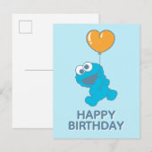 Cookie Monster Heart Balloon ポストカード (正面/裏面)