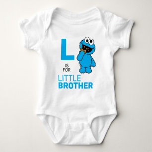 Cookie Monster   Lはリトルブラザー ベビーボディスーツ