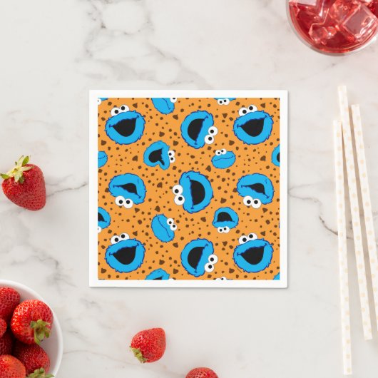 Cookie Monster on Cookie Pattern スタンダードカクテルナプキン (インサイチュ)