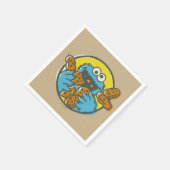 Cookie Monster Retro スタンダードカクテルナプキン (角)