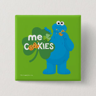 Cookie Monster Shamrock Love 缶バッジ