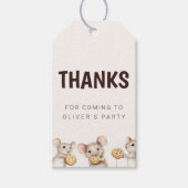 Cookie & Mouse Kidパーティーありがとうメッセージカード ギフトタグ (正面)