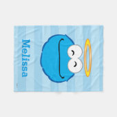 Cookie Smiling顔(ハロ付き) |名前の追加 フリースブランケット (正面(横))