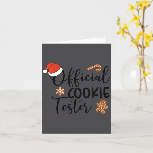Cookie Tester &amp; Cookie Baker Funny Christmas C カード (黄色い花)