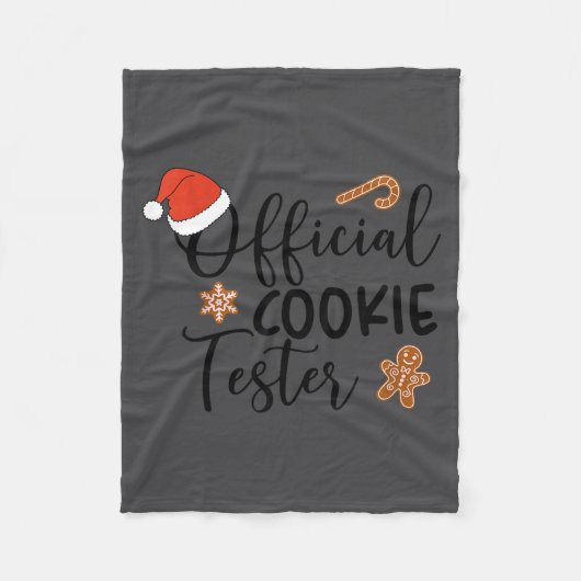 Cookie Tester &amp; Cookie Baker Funny Christmas C フリースブランケット (正面)