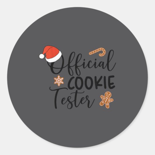 Cookie Tester &amp; Cookie Baker Funny Christmas C ラウンドシール (正面)