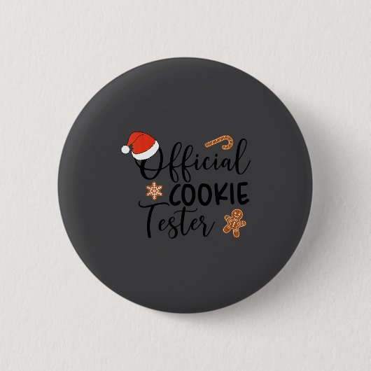 Cookie Tester &amp; Cookie Baker Funny Christmas C 缶バッジ (正面)