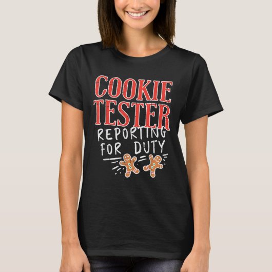 Cookie Tester Rerting Duty Funny Christmas Xmas Ki Tシャツ (正面)