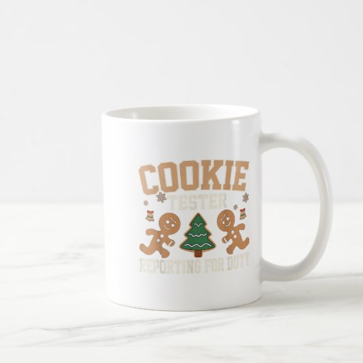 Cookie Tester Rerting For Duty Funny Christmas Xma コーヒーマグカップ (右)
