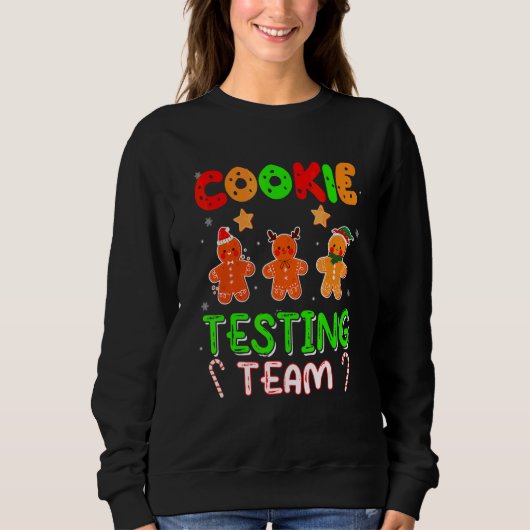 Cookie Testing Team Christmas Three Santa Gingerbr スウェットシャツ (正面)