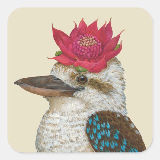 Cookie the Kookaburra stickers スクエアシール (正面)