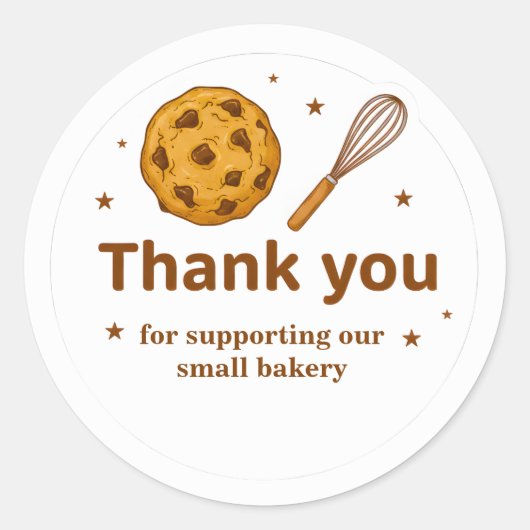 Cookie & Whisk Bakery Thank You Sticker ラウンドシール (正面)
