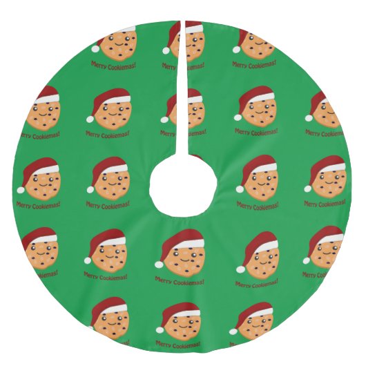 Cookiemasメリークリスマスクッキー ブラッシュドポリエステルツリースカート (正面)