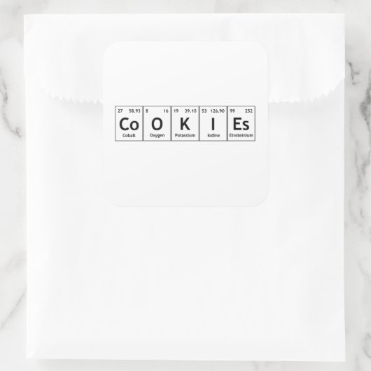 CoOKIEs化学周期表語要素 スクエアシール (バッグ)