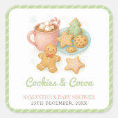 Cookies and Cocoa Christmas Baby Shower  スクエアシール (正面)