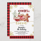 Cookies and Cocoa Christmas Winter Birthday 招待状 (正面/裏面)