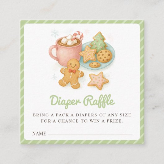 Cookies and Cocoa Winter Baby Shower  エンクロージャーカード (正面)