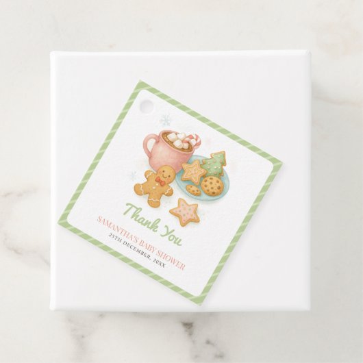 Cookies and Cocoa Winter Baby Shower  フェイバータグ (インサイチュ)