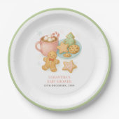 Cookies and Cocoa Winter Baby Shower  ペーパープレート (正面)
