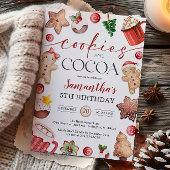 Cookies and Cocoa Winter Birthday Invitation 招待状