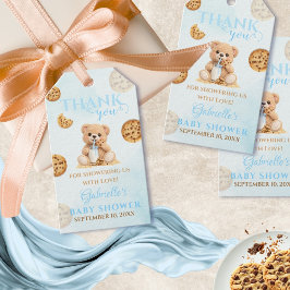 Cookies and Milk Baby Shower -  Teddy Baby Shower ギフトタグ