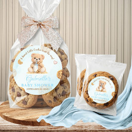 Cookies and Milk Baby Shower - Teddy Baby Shower ラウンドシール