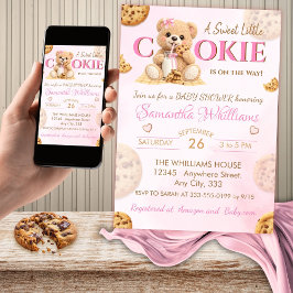 Cookies and Milk Baby Shower - Teddy Bear Baby Sho 招待状