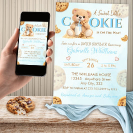 Cookies and Milk Baby Shower - Teddy Bear Baby Sho 招待状
