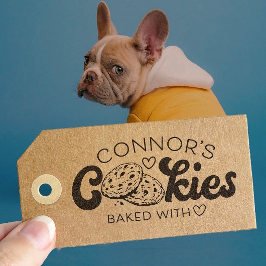 Cookies Backed With Love Heart Custom Name ラバースタンプ