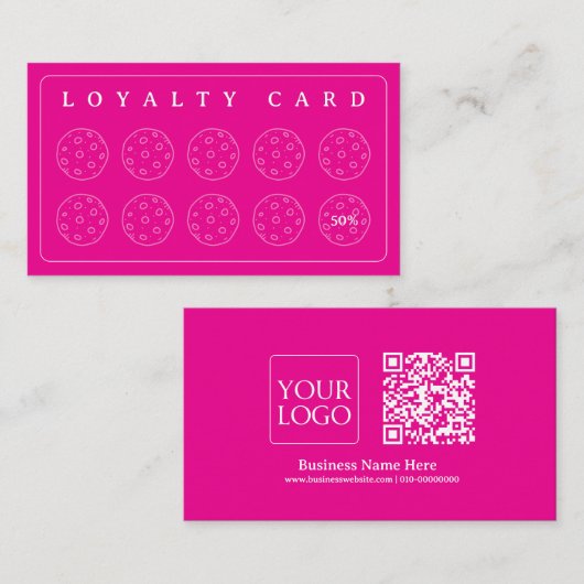 Cookies Bakery Baker Coffee Shop Homemade Business ロイヤリティカード (正面/裏面)