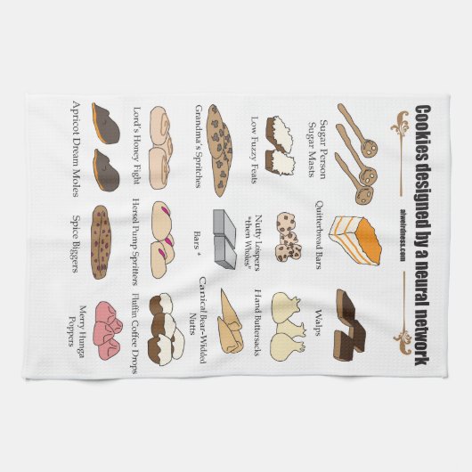 Cookies by AI Weirdness - Kitchen towel キッチンタオル (横)