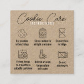 Cookies Care Instructions Kraft スクエア名刺 (正面)