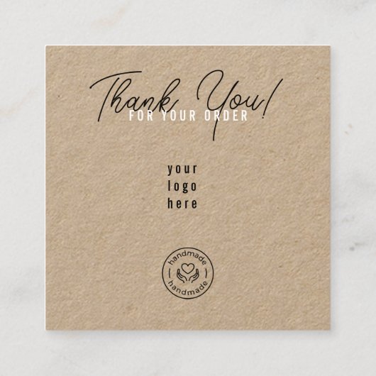 Cookies Care Instructions Kraft スクエア名刺 (裏面)